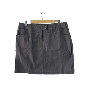 ExOfficio 16 Skirt Gray Sun Guard 50+ Roughian Canvas Collection Stretch Womens